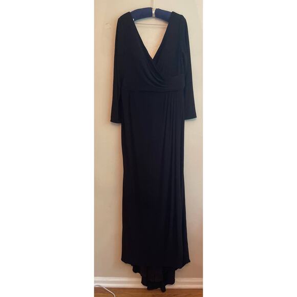 La Femme Long Sleeve Faux Wrap Gown size 14 - Picture 5 of 10